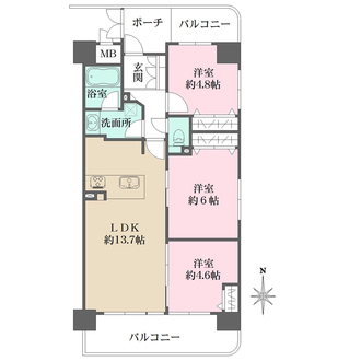 キングマンション都島Iの間取図