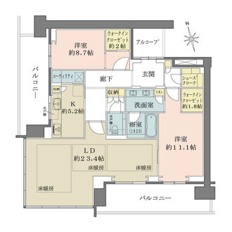 グラングリーン大阪 THE NORTH RESIDENCEの間取図