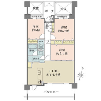 グラン・コート三国パークアヴェニューの間取図