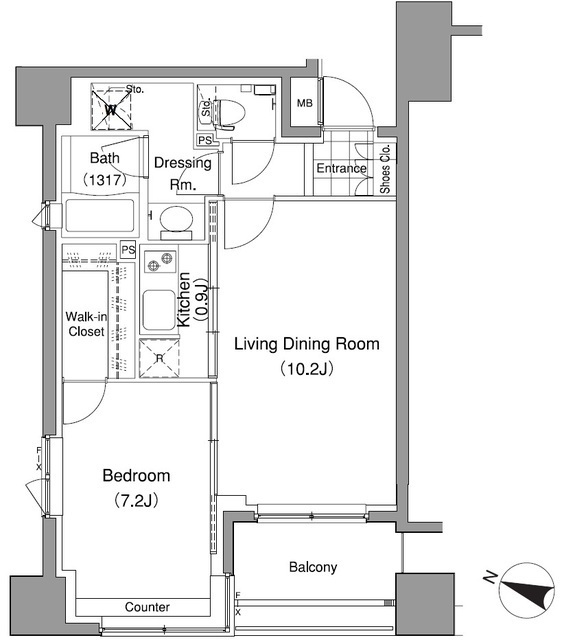 パークハビオ赤坂氷川町の間取図