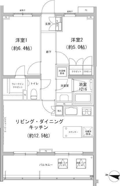 ヒューリックコート雪が谷の間取図