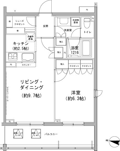 ヒューリックコート雪が谷の間取図