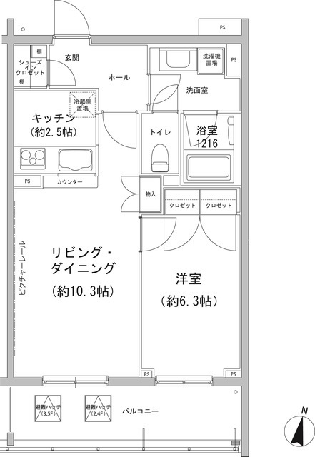 ヒューリックコート雪が谷の間取図