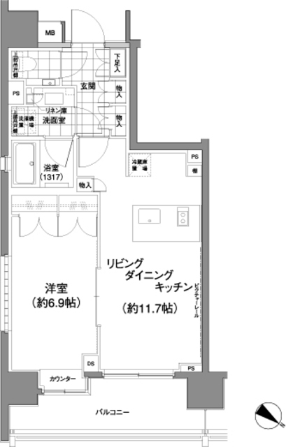 パークハビオ渋谷神山町の間取図