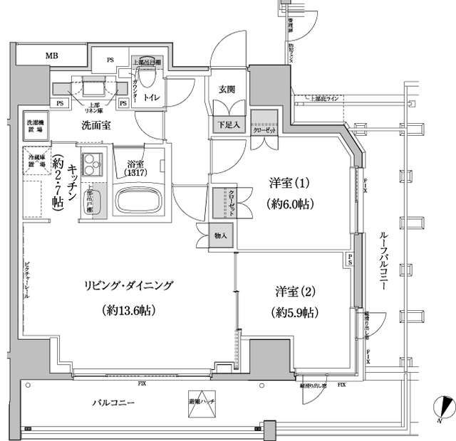 パークハビオ渋谷本町レジデンスの間取図