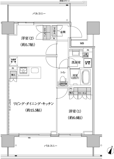 パークハビオ渋谷本町レジデンスの間取図