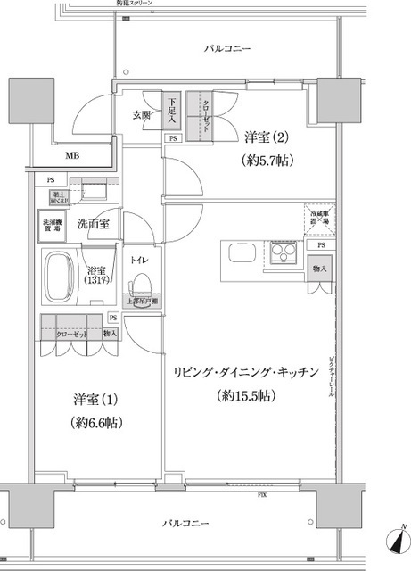 パークハビオ渋谷本町レジデンスの間取図