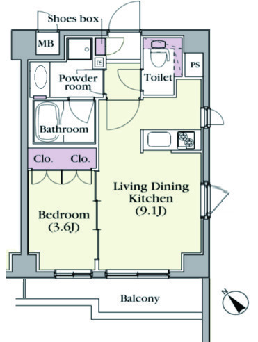 プラチナコート中目黒の間取図