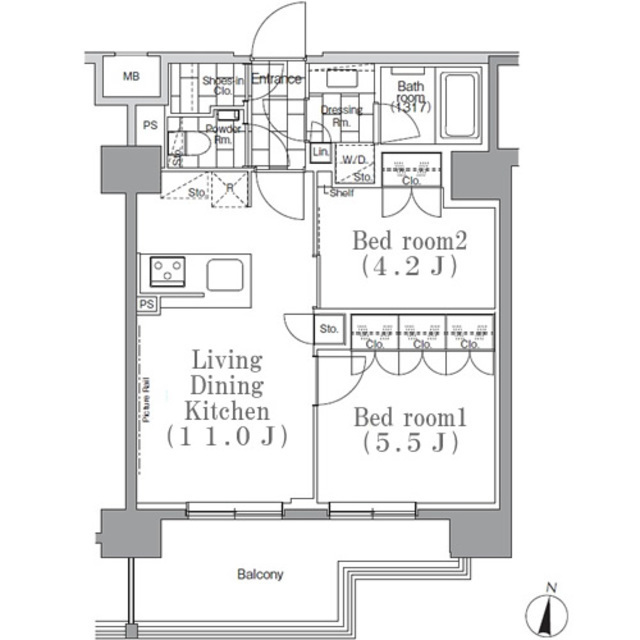 ＪＰｎｏｉｅ下高井戸の間取図
