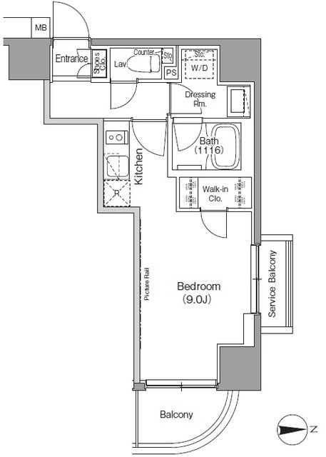 アローズ南麻布の間取図