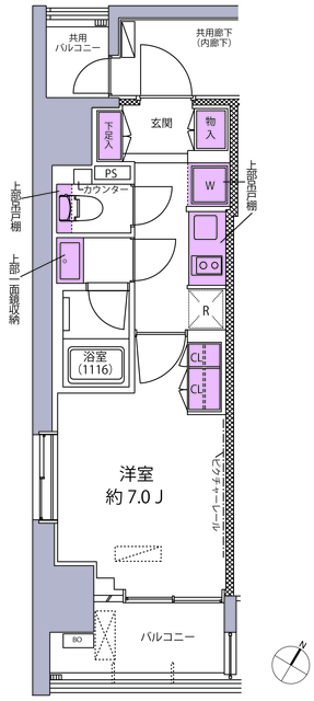シティハウス東麻布の間取図