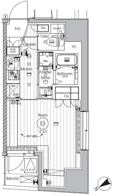 プロスタイルウェルス西早稲田の間取図