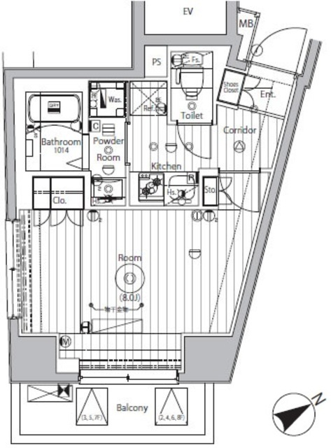 プロスタイルウェルス西早稲田の間取図