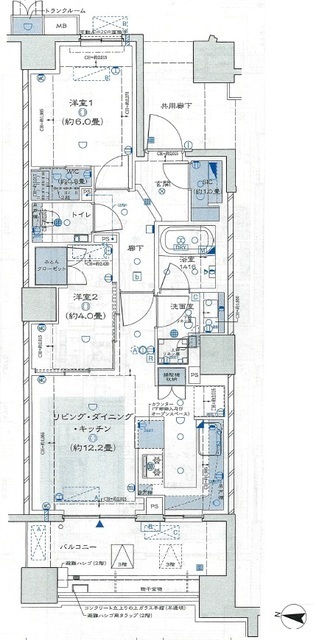 ザ・パークハウス東陽町翠賓閣の間取図