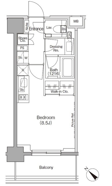 ザ・パークハビオ月島フロントの間取図