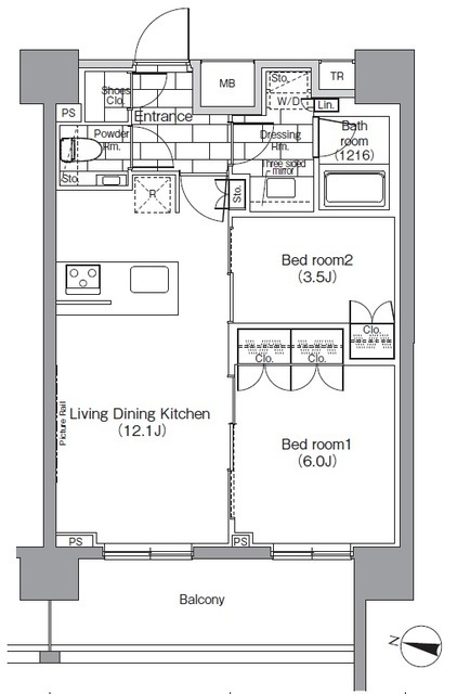 パークハビオ恵比寿の間取図