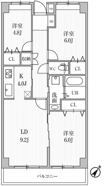 東雪谷マンションの間取図