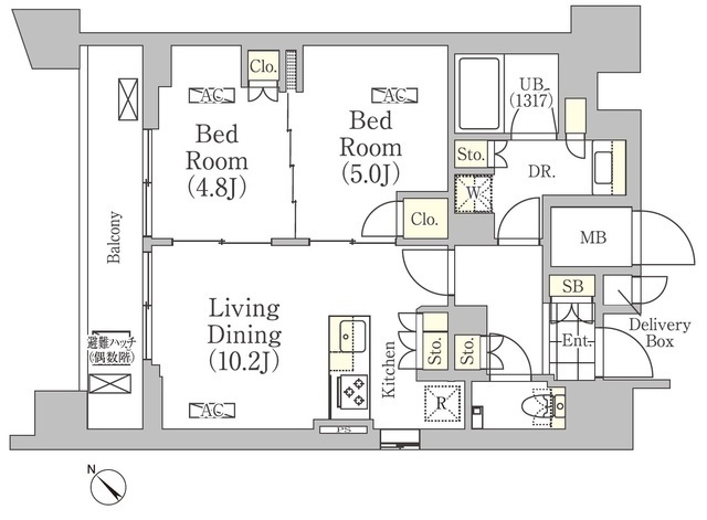 メゾンカルム日本橋馬喰町の間取図