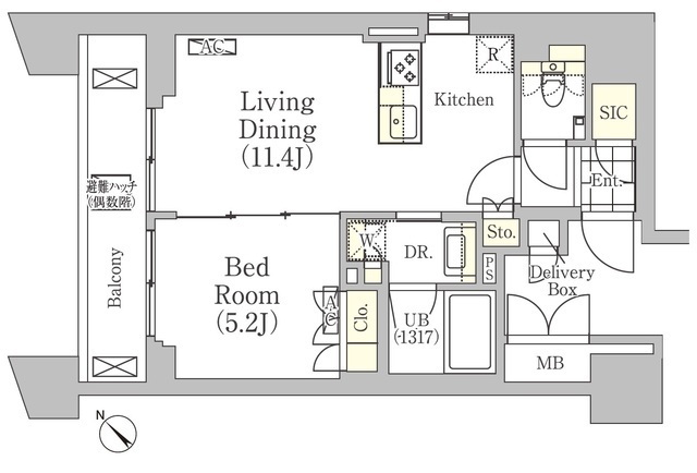 メゾンカルム日本橋馬喰町の間取図