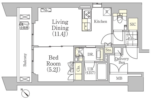 メゾンカルム日本橋馬喰町の間取図