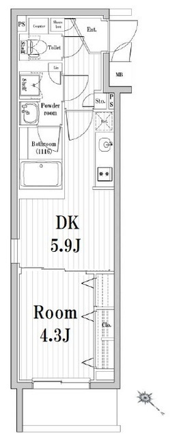 市谷鷹匠町レジデンスの間取図