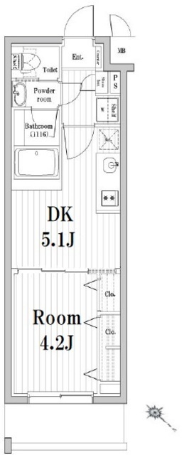 市谷鷹匠町レジデンスの間取図