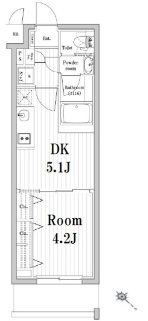 市谷鷹匠町レジデンスの間取図