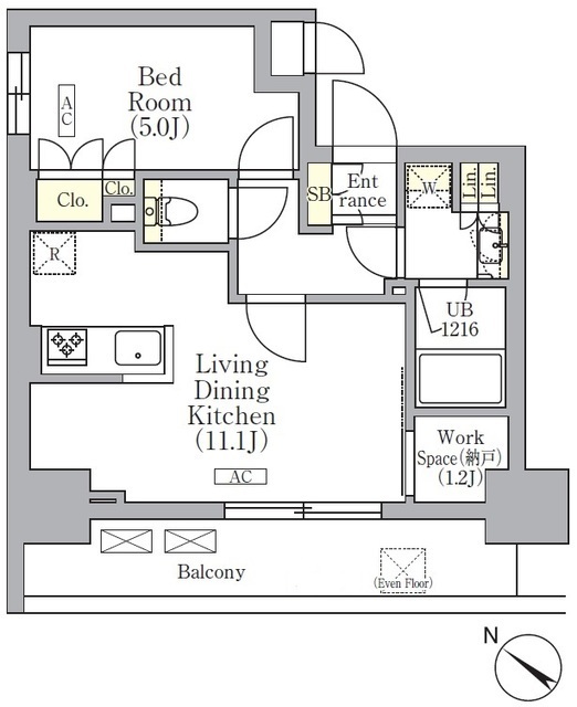 ＯＲＳＵＳ　三ノ輪の間取図