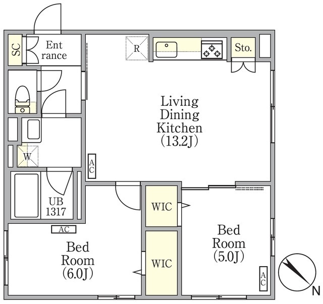 ツヴァイテ小竹向原の間取図