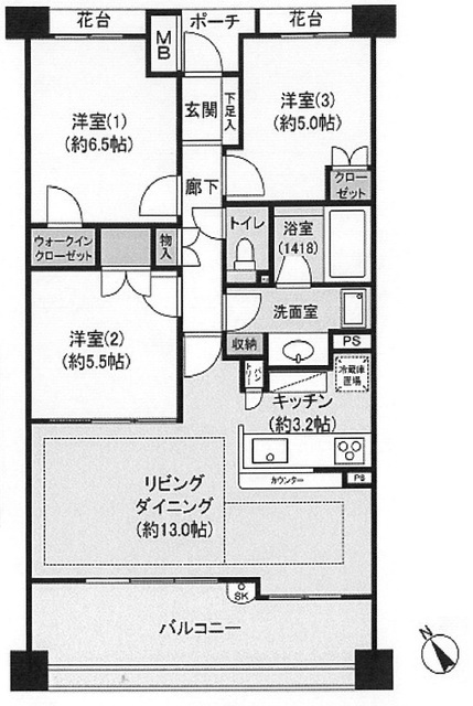 パークフォリア青葉台つつじが丘レジデンスの間取図