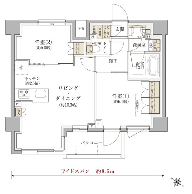 TENAS千歳船橋の間取図