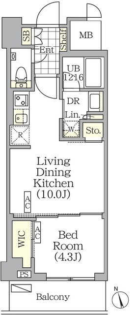 フロントプレイス飯田橋レジデンスの間取図