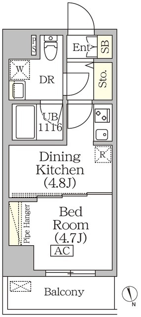ＢＲＩＣＫ　ＲＥＳＩＤＥＮＣＥ　築地明石町の間取図