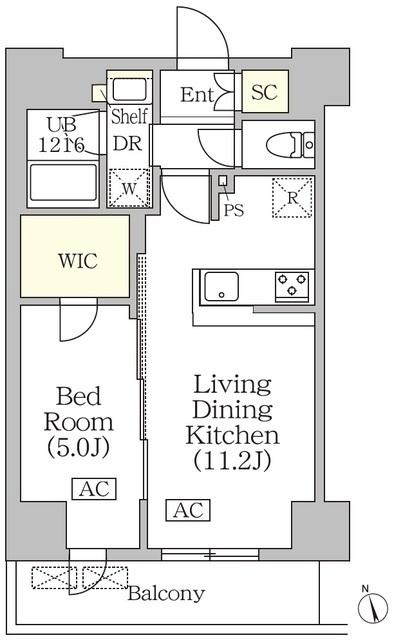 ＢＲＩＣＫ　ＲＥＳＩＤＥＮＣＥ　築地明石町の間取図