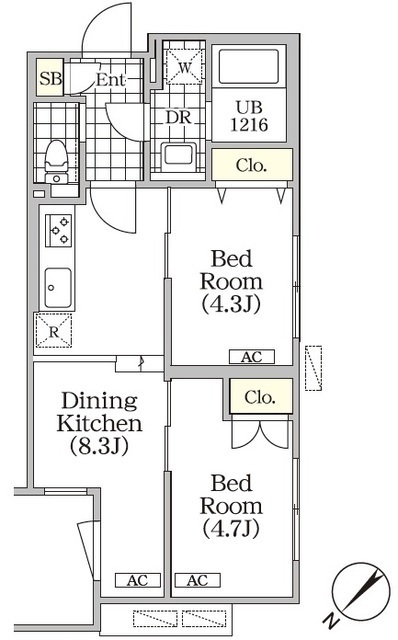 ＢＲＩＣＫ　ＲＥＳＩＤＥＮＣＥ　目黒本町の間取図