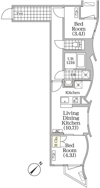 ＢＲＩＣＫ　ＲＥＳＩＤＥＮＣＥ　目黒本町の間取図