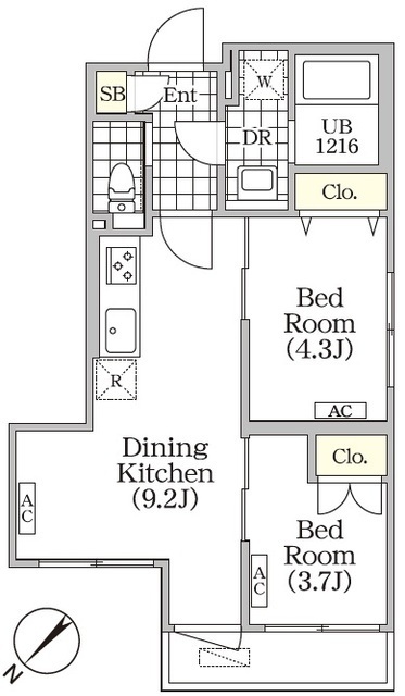 ＢＲＩＣＫ　ＲＥＳＩＤＥＮＣＥ　目黒本町の間取図