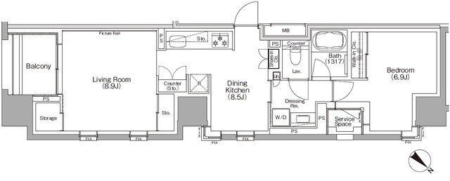 ザ・パークハビオSOHO横浜関内の間取図