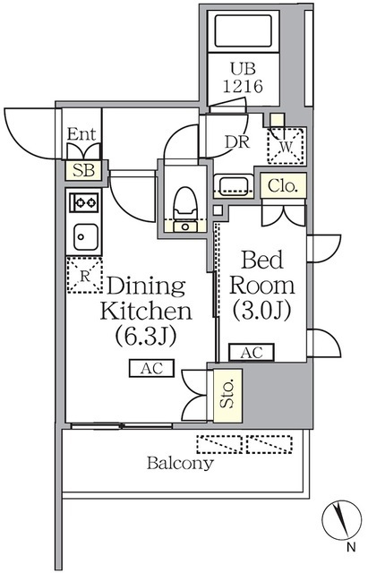 プライムガーデン銀座八丁堀の間取図