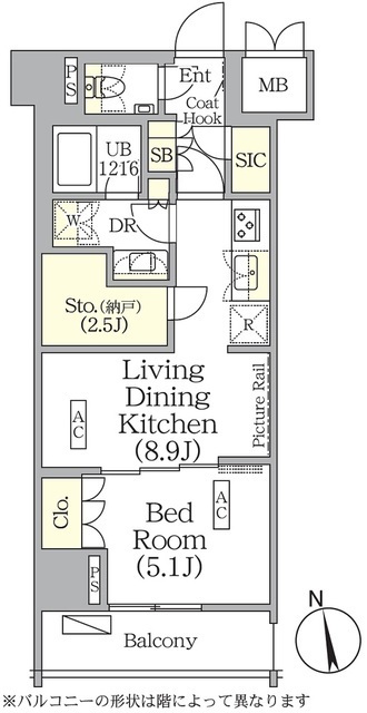 ザ・パークハビオ神楽坂レジデンスＳｏｕｔｈの間取図