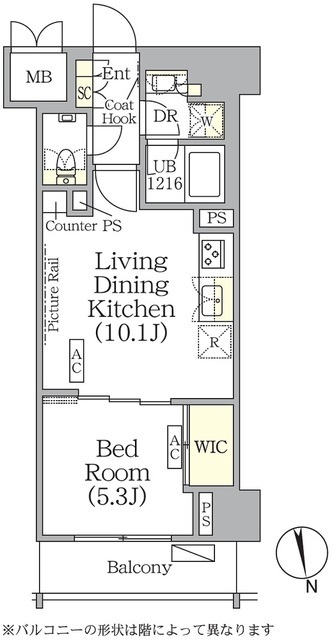 ザ・パークハビオ神楽坂レジデンスＳｏｕｔｈの間取図