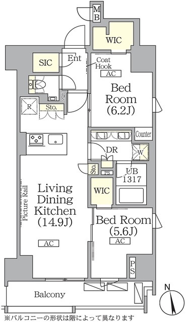 ザ・パークハビオ神楽坂レジデンスSouthの間取図