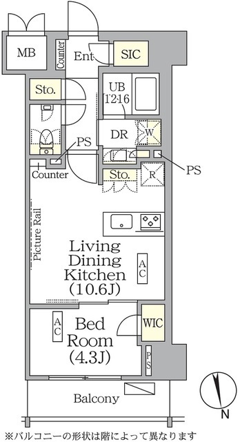 ザ・パークハビオ神楽坂レジデンスSouthの間取図
