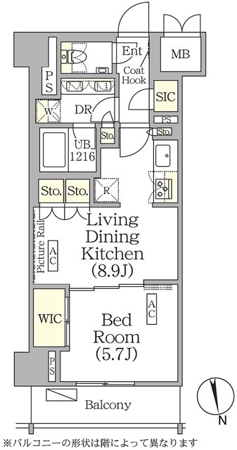 ザ・パークハビオ神楽坂レジデンスＳｏｕｔｈの間取図