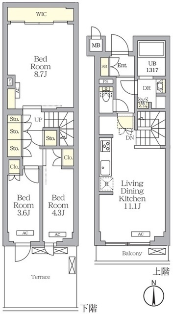 アジールコート都立大学の間取図