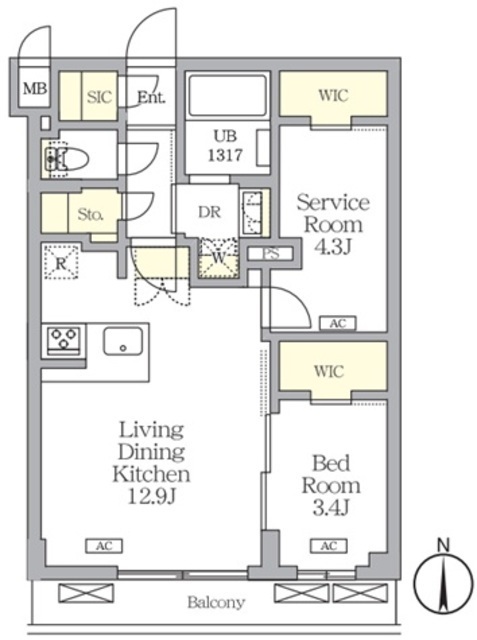 アジールコート都立大学の間取図