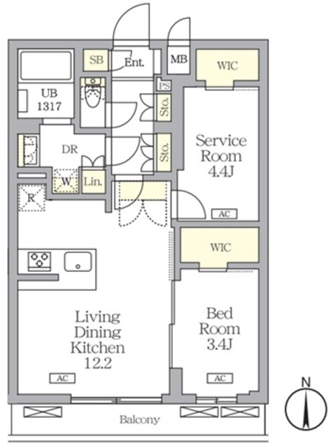 アジールコート都立大学の間取図