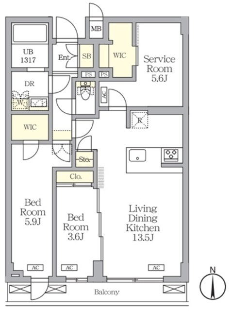アジールコート都立大学の間取図