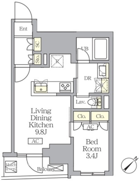 Ｓ－ＲＥＳＩＤＥＮＣＥ日本橋馬喰町Ａｅｒｅの間取図