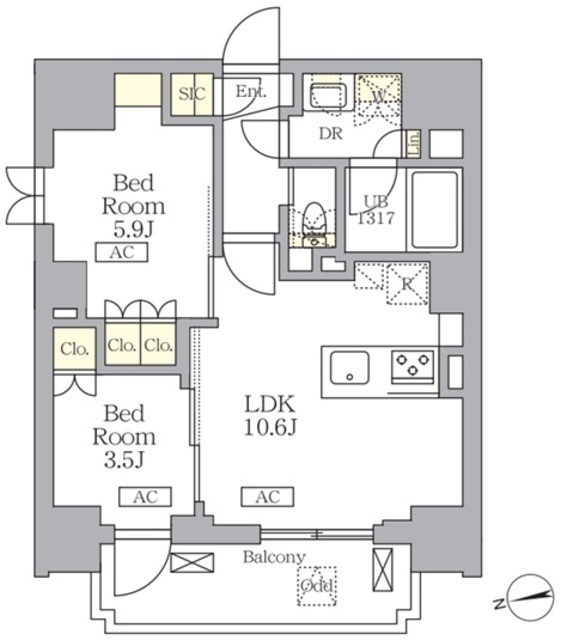 ザ・ライオンズフォーシア文京湯島の間取図